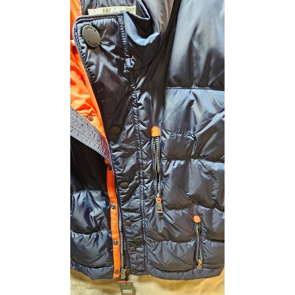 Orvis Men's Quilted Down Puffer Vest Full-Zip – Navy Blue – Size M NWT 214016 - Picture 5 of 15